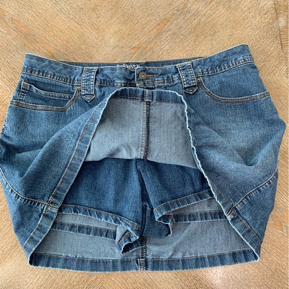 st johns bay skort denim sz 16 Petite Blue Pockets Waist 40” Length 15” - Picture 4 of 6